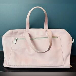 AWAY PINK LEATHER LUGGAGE TRAVEL TOTE